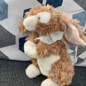 Adorable Brown and White Plush Bunny
